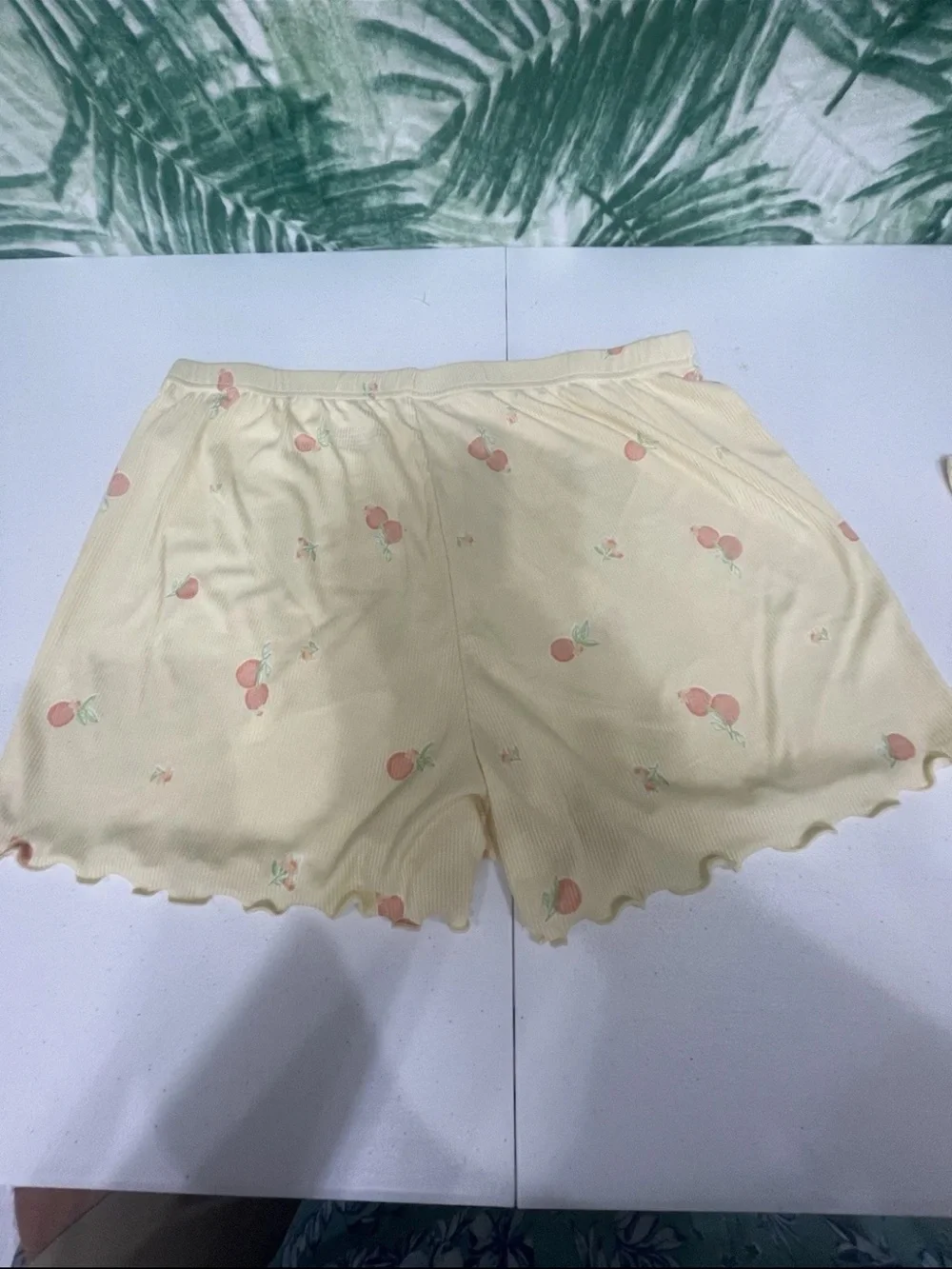 Rae Dunn Pale Yellow Cherry-Print Pajama Tank & Shorts Set